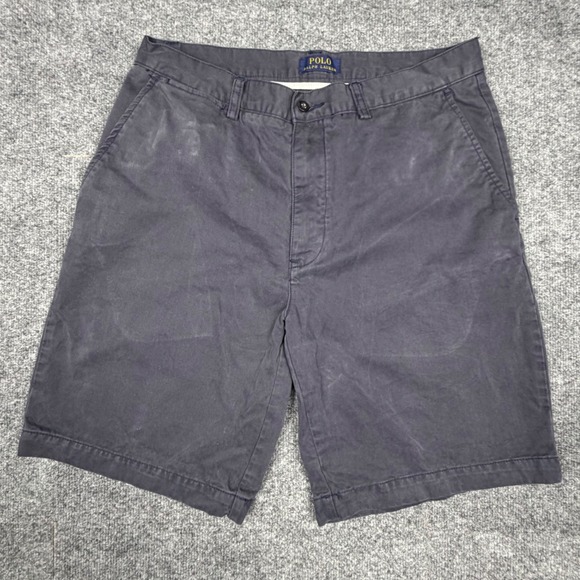 Polo Ralph Lauren Other - Polo Ralph Lauren Mens Navy Blue Cotton Chino Shorts Size 32 Flat Front Casual